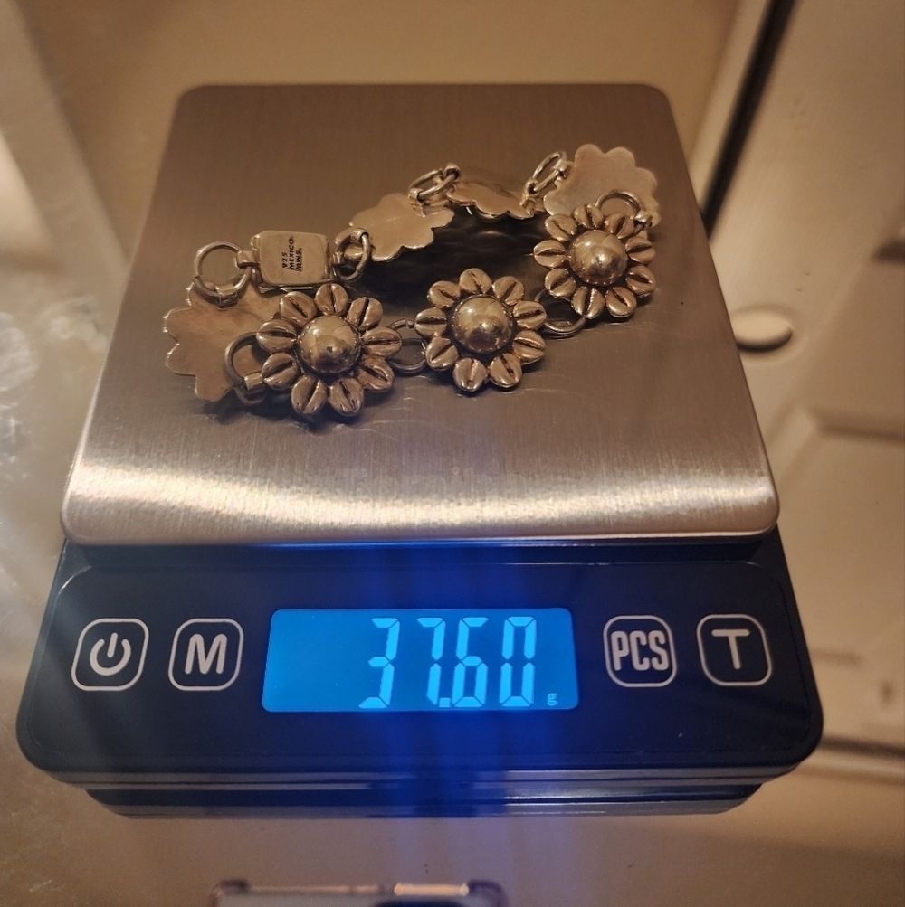 Sunflower 🌻 Sterling Silver 925 Bracelet Size 7.5" - Picture 8 of 8
